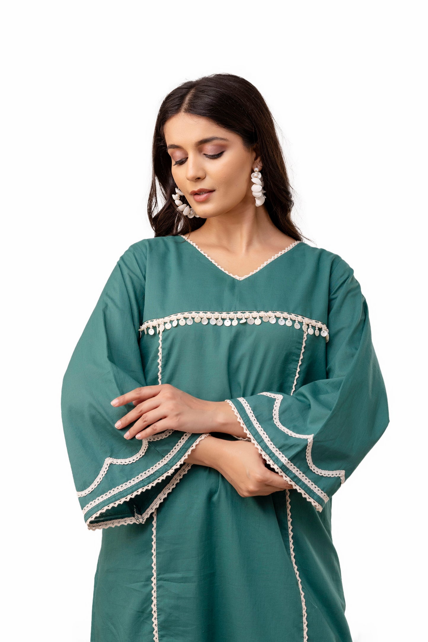 Paris Green Floral Cotton Kurta Set