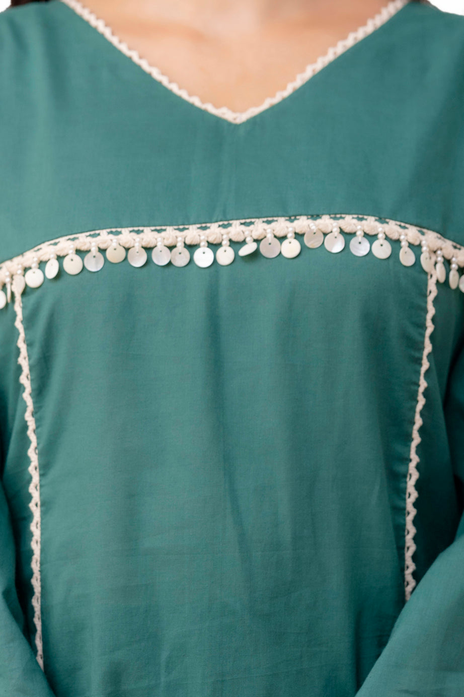 Paris Green Floral Cotton Kurta Set