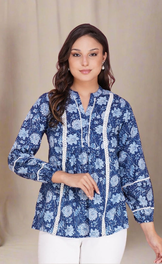 Indigo Cotton Top