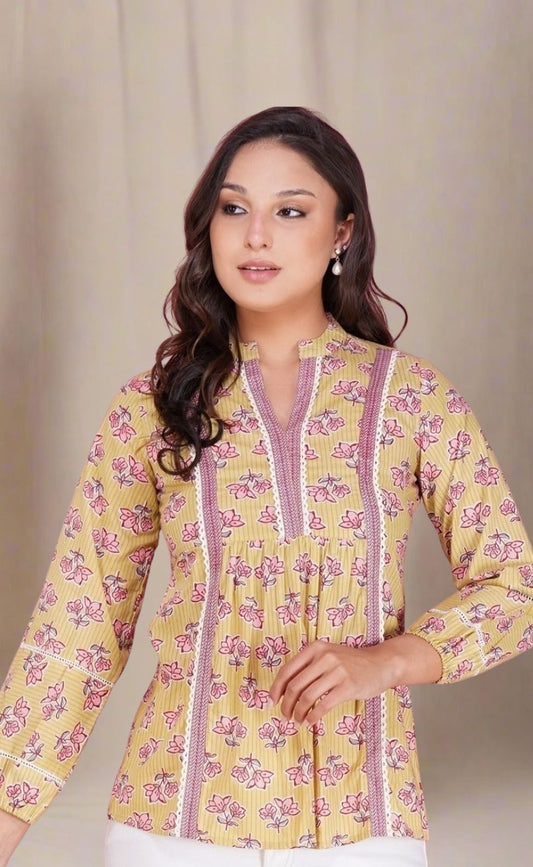 Lemon Yellow Cotton Top