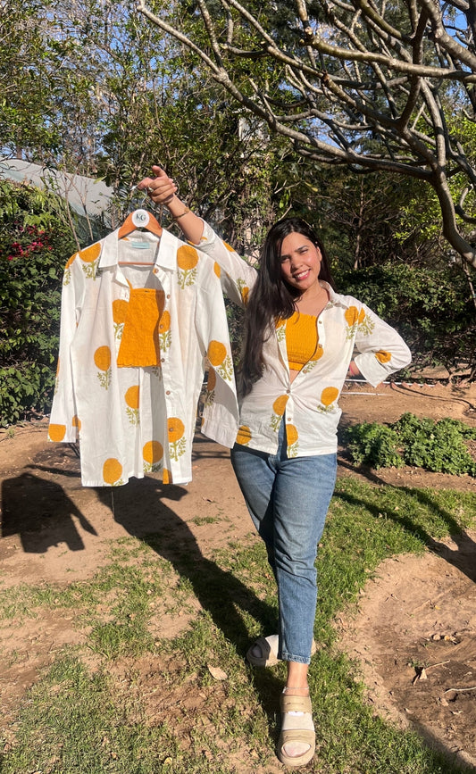 Block Marigold Shirt Set