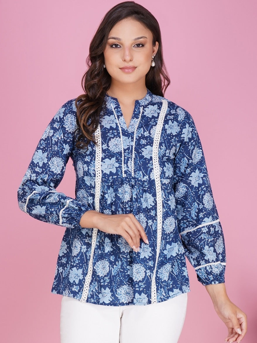 Indigo Cotton Top