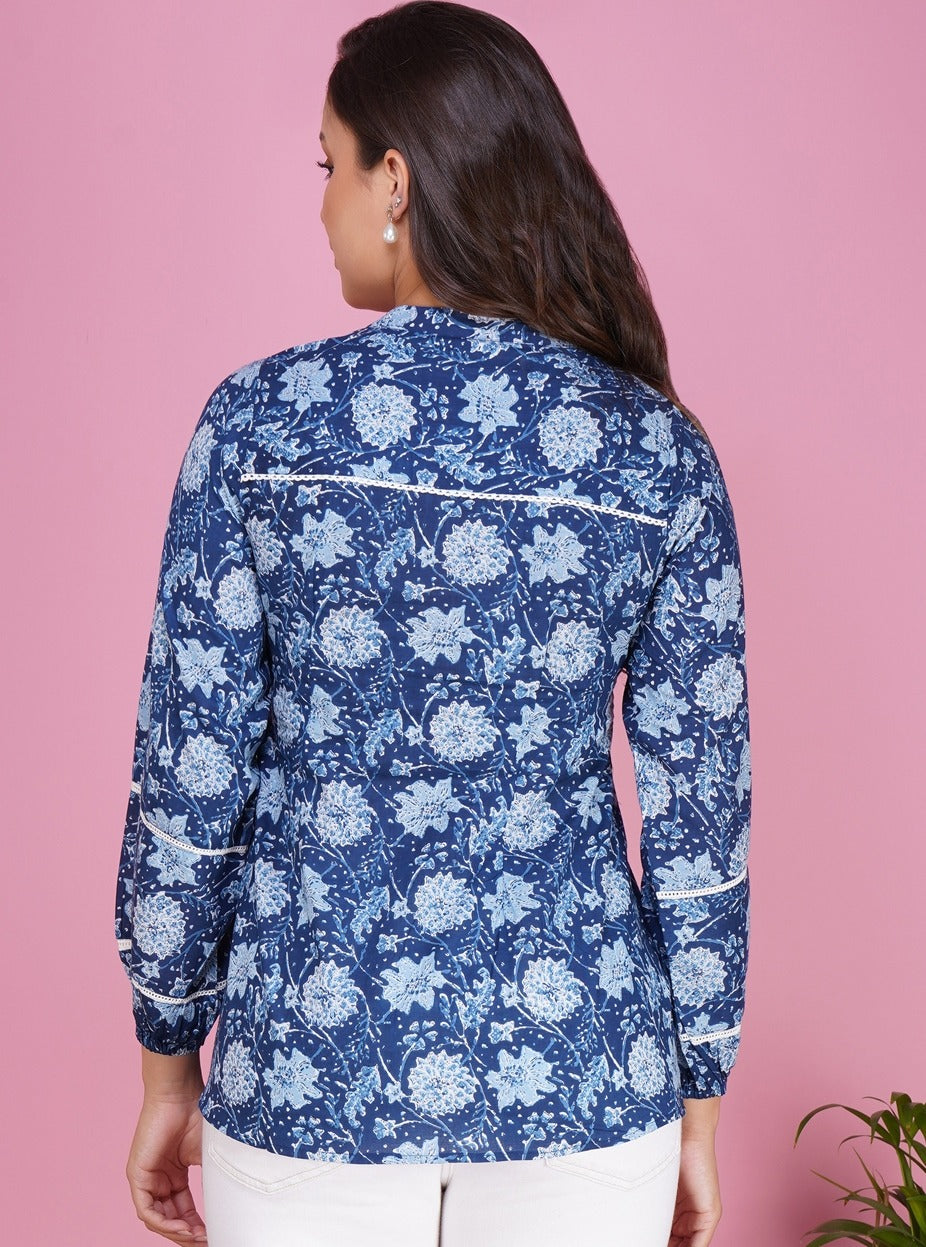 Indigo Cotton Top